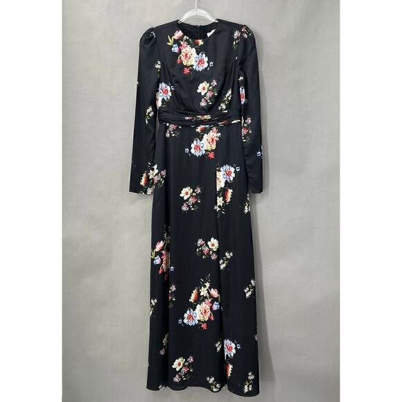 B41 Mac Duggal Gown Womens 4 Old Hollywood Floral Wedding Romantic Feminine - Picture 4 of 10